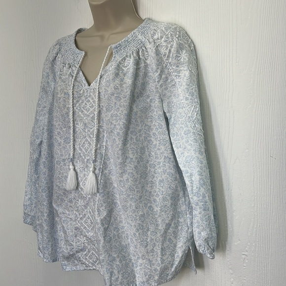 Joie - Floral Print Embroidered Tassled Boho Long Sleeve Blouse Size Small - Picture 4 of 11